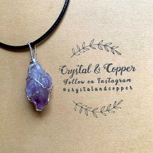 Raw Amethyst Necklace (Handmade, NWT)